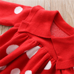 Nouvelle robe pull en tricot chaud de qualité supérieure pour l'hiver, pour les filles coréennes, robe rouge fabriquée en Chine - Product Image 4