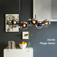 Chandelier rétro vintage style campagnard européen, lampe de chevet avec boules de verre, lustre de chevet pour chambre à coucher