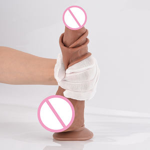 9.2 inç kadın çift katmanlı sürgülü cilt büyük yapay penis G nokta bükülebilir salma büyük gerçekçi yapay penis yetişkin seks oyuncakları kadınlar için - Product Image 3