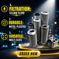Filtres plissés en fibre de verre JUNLV, vente en gros directe usine, 2 microns, efficacité 98,7 %, vanne de dérivation 50 psi, remplace le filtre à huile