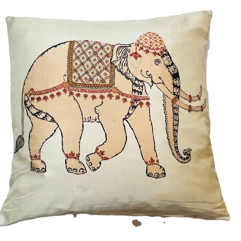 1329 جميلة كبيرة الفيل رمي غطاء الوسادة كيس وسادة اليدوية التايلاندية الفيل غطاء وسادة الحرير