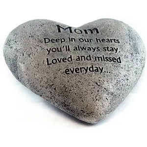 Piedra de memoria en forma de corazón de resina para mamá