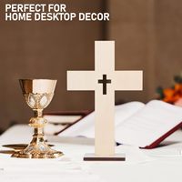 Croix en bois à peindre soi-même, autoportante, vierge, pour la première communion, le baptême, l'église, la maison, l'autel, la table