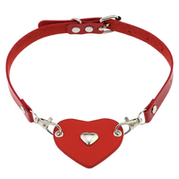 Collier ras du cou en cuir avec pendentif cœur punk, chaîne à coutures, collier d'amour, collier clavicule