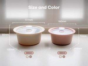 Casserole en silicone résistante au lave-vaisselle et au micro-ondes avec couvercle et poignée, bol vapeur 100% alimentaire - Product Image 3