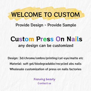 Uñas postizas de gel suave PMMA al por mayor, uñas acrílicas ABS recicladas, estilo francés, uñas artificiales para arte de uñas, proveedores personalizados, uñas a presión. - Product Image 1