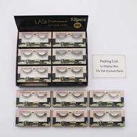 Lot de 12 paires de faux cils 6D faits à la main, aspect naturel, en soie synthétique, ensemble de cils Vogue pour maquillage beauté