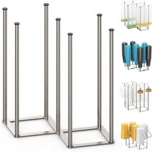 Égouttoir à bouteilles et gobelets en acier inoxydable pour eau gazeuse - Product Image 1