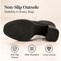 Bottes hautes en daim noir chic pour femme, avec logo personnalisé OEM, talon épais confortable, style intemporel pour l'automne et l'hiver, vente en gros