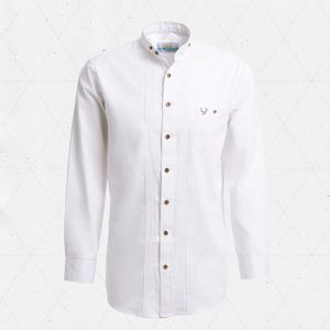 Chemise bavaroise sur mesure pour homme, manches longues, col boutonné, décontractée, tissée, 140g, style authentique allemand Oktoberfest, fermeture à un bouton - Product Image 3