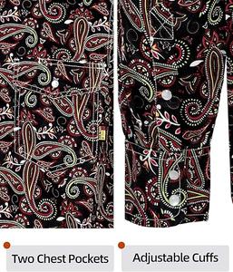 FR Camisas Impreso Retardante de fuego Trabajo Top Popular Paisley Ligero Perla Snaps Resistente al fuego NFPA2112 CAT2 100% Algodón - Product Image 4