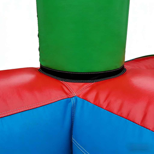 Château gonflable classique vert-rouge en PVC écologique avec toboggan latéral, qualité commerciale, pour enfants et <span class=keywords><strong>collectivités</strong></span> - Product Image 5