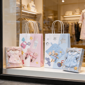 Nouveau sac à main en papier pour cadeaux de bébé garçon ou fille, sacs à bonbons pour baby shower, décorations de fête d'anniversaire, sacs cadeaux pour enfants - Product Image 3