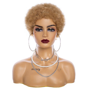 วิกผมบราซิลแบบสั้น Afro Kinky Curly พร้อมหน้าม้า ราคาโรงงานขายส่ง สำหรับผู้หญิงผิวสี - Product Image 3
