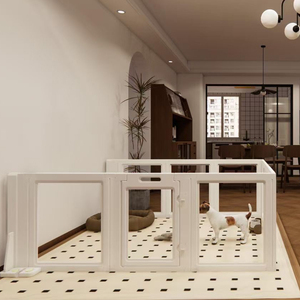 Nieuwe Komende Diy Dog Box <span class=keywords><strong>Pet</strong></span> Pen Krat Barrière Met Deur Safty Poort Voor Honden Verstelbare Veilige Grenzen Huisdier Hek