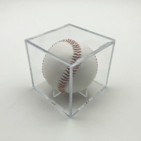Vitrine acrylique de support de baseball/support de baseball de cube de plexi/boîte de présentation acrylique claire pour le baseball