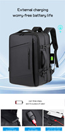 Bagages de voyage avec logo personnalisé, sac extensible pour ordinateur, sac à dos USB multifonction, sac à dos pour ordinateur portable