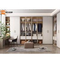 Armoire de rangement moderne en bois écologique pour chambre à coucher, porte à charnières en bois massif, poignée en acier inoxydable, montage facile, idéale pour appartement