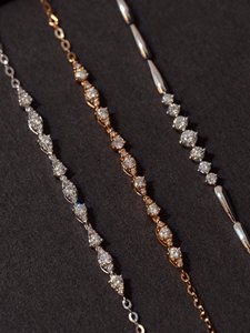 Xinfly Luxury 18K <b>Solid</b> <b>Gold</b> Tennis Bracelet Natural Diamond Pave Setting Custom Fine Jewelry for Women Wedding Gift - Product Image 4