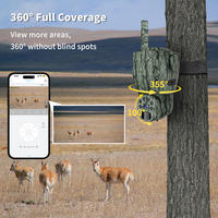 Caméra de chasse extérieure solaire 4G LTE 1440P HD CMOS avec vision nocturne infrarouge 940NM, rotation panoramique/inclinaison 360° et diffusion en direct, IP65