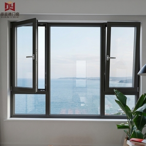 Ventana <span class=keywords><strong>de</strong></span> Aluminio Estilo Europeo, Ventana Abatible Horizontal Moderna <span class=keywords><strong>de</strong></span> Aleación <span class=keywords><strong>de</strong></span> Aluminio con Aislamiento Térmico, Diseño Profesional - Product Image 2