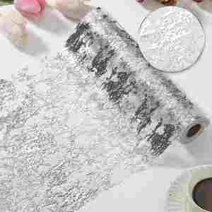 Rouleau de tapis de table en maille fine métallique à paillettes dorées pour décorations de table pour événements, fêtes et mariages - Product Image 2