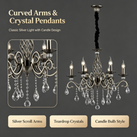 Lustre en cristal européen, luminaire suspendu classique en bronze, lampe suspendue en cristal de luxe pour salle à manger, salon, hôtel, villa