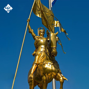 Sculpture extérieure vintage française en bronze de Jeanne d'Arc, statue de <span class=keywords><strong>chevalier</strong></span> en cuivre doré pour parc, place, villa, cour - Product Image 4