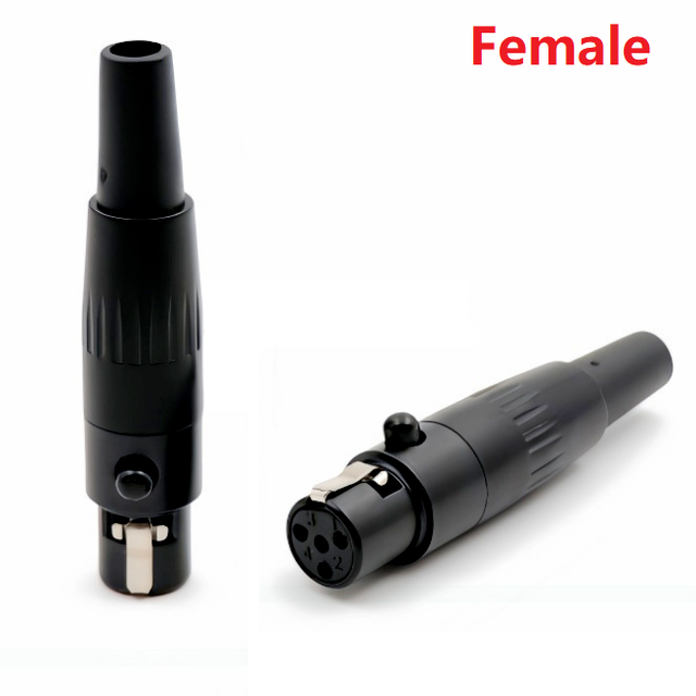 Gold Plated Male and Female Mini 4 Pins XLR Plug Connector