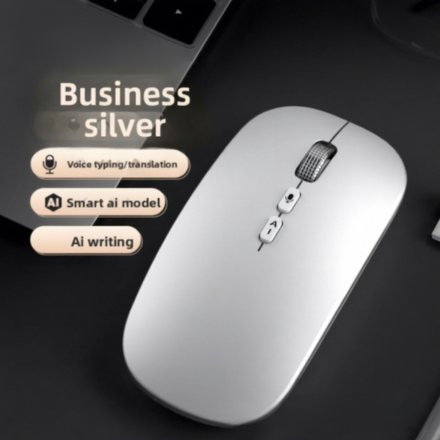 Optical Tracking Ergonomic AI Voice Mouse with 2.4GHz Wireless USB for PC Gaming and AI Translation DeepSeek