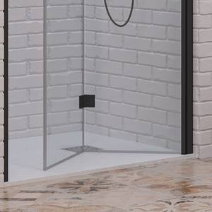 Kamalu porta doccia scorrevole moderna KAM-KS700N 60cm pieghevole 200cm altezza telaio vetro nero inox/alluminio bagno Hotel - Product Image 6