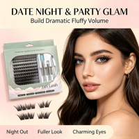 Kit de Cils DIY Premium Personnalisé – Faux Cils en Grappes 10 Rangées avec Adhésif, Dissolvant, Tubes et Pinces – Vente en Gros Marque Privée