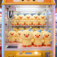 Novedad: Adorables patitos de peluche amarillos de 8 pulgadas con diseño Kawaii y gorra azul, juguetes de animales de peluche para máquinas de garras y regalos.