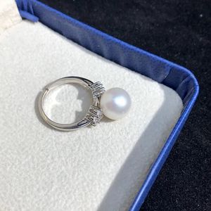 Anillo de Plata de Ley <span class=keywords><strong>925</strong></span> con perlas de agua dulce para mujer, joyería con diseño de perlas de agua dulce, R1055 - Product Image 3