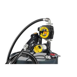 MECLUBE - 090-5037-045 Kit eléctrico de transferencia de bombas para diesel "Kit de barril" 45 LT/min 12V boquilla automática con caudalímetro - Product Image 1