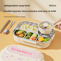 Boîte à lunch isotherme en acier inoxydable 304, spécialement conçue pour les enfants, les étudiants et les employés de bureau avec compartiments