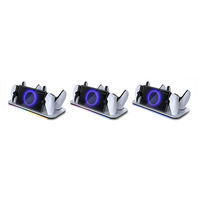 Station d'accueil pour deux manettes de jeu, station de charge pour console PS Portal/PS5 SLIM/PRO, base de charge avec lumières RGB colorées