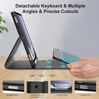 Étui Clavier Détachable pour Tablette Samsung Galaxy Tab A9 Plus 5G 11 Pouces 2023 avec Support