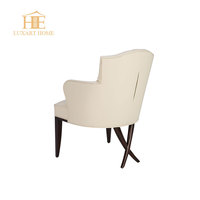 Chaise de salle à manger de style nordique pour hôtel, moderne, luxueuse, en bois blanc, dossier haut