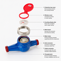 Compteur d'eau numérique mécanique à boîtier en acier inoxydable durable, mesure haute précision, indice de protection IP65, taille DN15, OEM disponible
