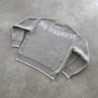 Pull-over en tricot pour homme, col rond, coupe ample, manches longues, hiver, avec logo personnalisé du fabricant, OEM