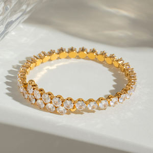 Bracciale Tennis in Acciaio Inossidabile con Zirconi Completi, Gioielli alla Moda, Vendita Calda - Product Image 5