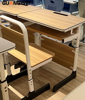 Bureau et chaise d'école modernes en bois, personnalisés par l'usine GUANGWEI, avec design écologique et hauteur réglable