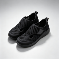 Chaussures décontractées toutes saisons à enfiler, avec empeigne en tissu maillé ajouré, semelle plate légère en EVA, modèle bas, pour la marche en extérieur et la détente