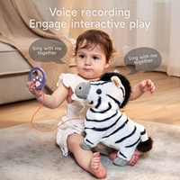 Jouets en peluche électriques pour enfants Tumama, animaux amusants dansants zèbres, poupée jouet avec laisse, contrôle de la marche et de la chant, jouet interactif pour bébé