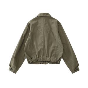 En gros, Veste unisexe vintage verte déstructurée avec décoration de quincaillerie, coupe-vent à col montant, style niche, pour homme - Product Image 2