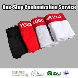 Slip Boxer da <span class=keywords><strong>Uomo</strong></span> in Cotone Personalizzati, a Vita Media, Comodi, Traspiranti, <span class=keywords><strong>Taglie</strong></span> <span class=keywords><strong>Forti</strong></span>, con Etichetta Privata - Product Image 1