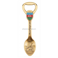 Imán de nevera de metal personalizado de Azerbaiyán, abridor de botellas impreso en 3D de aleación de zinc, recuerdos de viaje al por mayor OEM