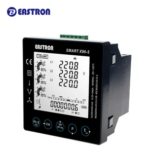 Medidor de potência inteligente, X96-5F ~ j ce resistente aprovado 3 fases bi-direcional rs485 modbus rtu ethernet para sistema de energia solar