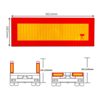 Autocollant réfléchissant de sécurité pour camion, marquage arrière haute intensité jaune-rouge pour véhicules lourds, signalisation de nuit réfléchissante